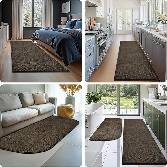Washable Kitchen Rug 24" x 82" / 60cm x 210cm, Non Slip Kitchen Mat for Floor, Absorbent Indoor Entryway Runner Rug for Hallway, Laundry, Bathroom, Bedroom (Roll Packing)