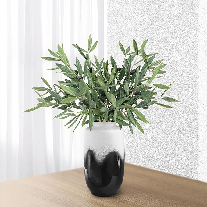 Faux Plants Olive Leaves Stems Artificial Plants Olive Tree Branches for Small Vase Tabletop Greenery Decor for Home Decor Office Wedding Party 19.6” （4pcs）