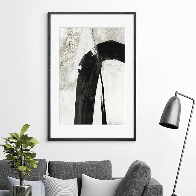 20x30 Picture Frames in Black, 20"x30" Oak Wood Poster Frame, 20 x 30 Wood Frame with Real Glass, 20x30 Matted Frame for 16x24 Picture (Black, 1 Pack)