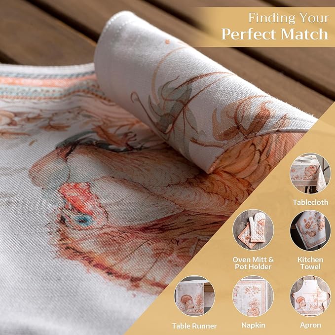 Maison d' Hermine Placemats Set of 4 100% Cotton Washable Cloth Place Mats, Reusable Table Mats for Kitchen Dining Decoration, Party, Wedding, Restaurant (Giving Thanks, 13" x 19")