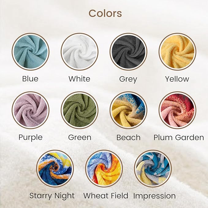 SEMAXE 4-Pack Luxury Bath Towels for Bathroom, 100% Cotton, Soft, Absorbent, and Quick-Drying, 55"x27", Impression, Perfect for Hotels, Gyms, and Spas