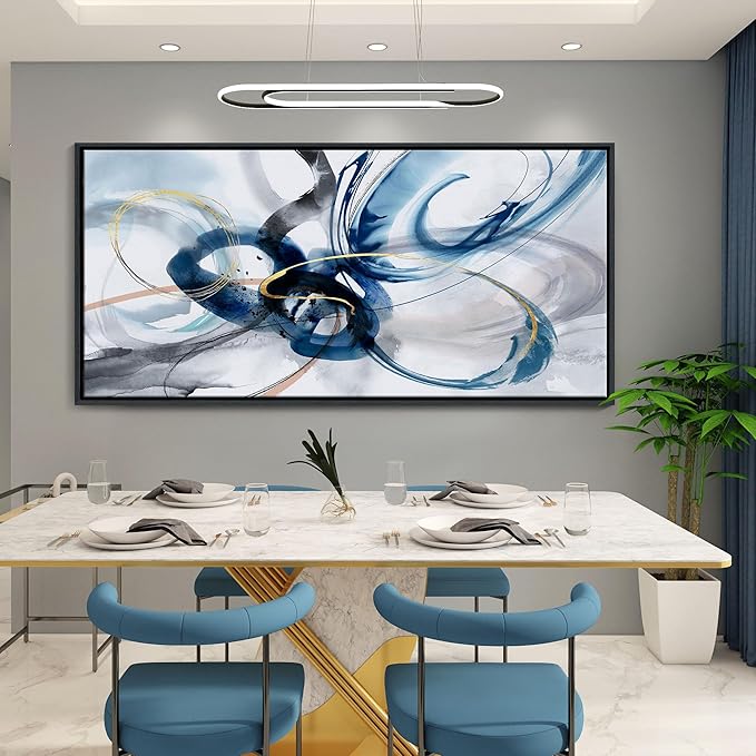 KLAKLA Extra Large Wall Art - Abstract Huge Canvas Picture Wall Decor Living Room Oversized Artwork for Walls Bedroom Office Decoration Modern Frame Wall Art