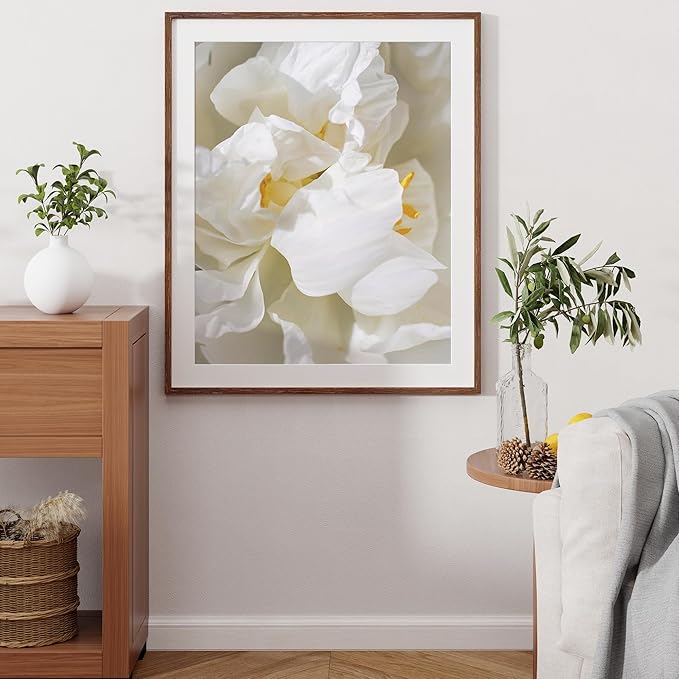 28x34 Poster Frame, 28"x34" Oak Wood Frame, 28x34 Picture Frame for Wall, Wood Frame 28 x 34 with Tempered Real Glass, 28x34 Frame with Mat for 24x30 Picture(Walnut Color, 1 Pack)