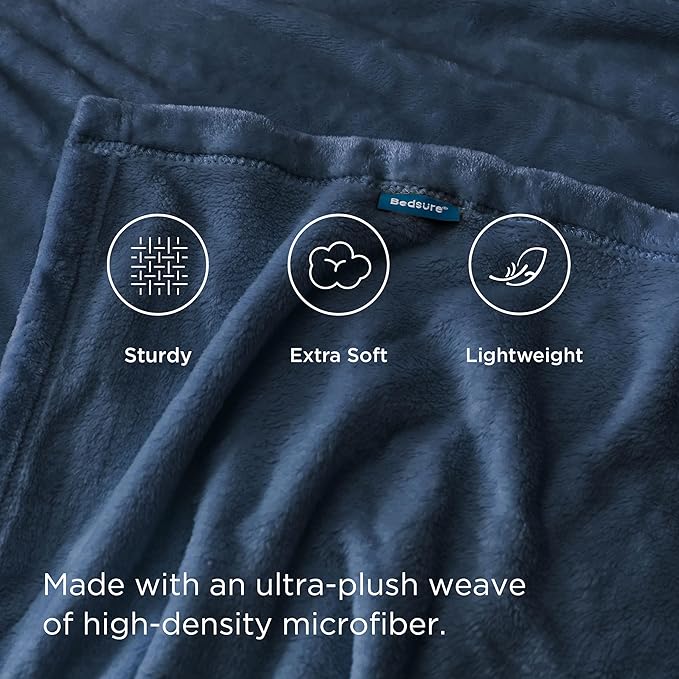 Bedsure GentleSoft Fleece Blanket California King Mineral Blue - Lightweight Plush Fuzzy Cozy Soft Bed Blankets, 102x96 inches