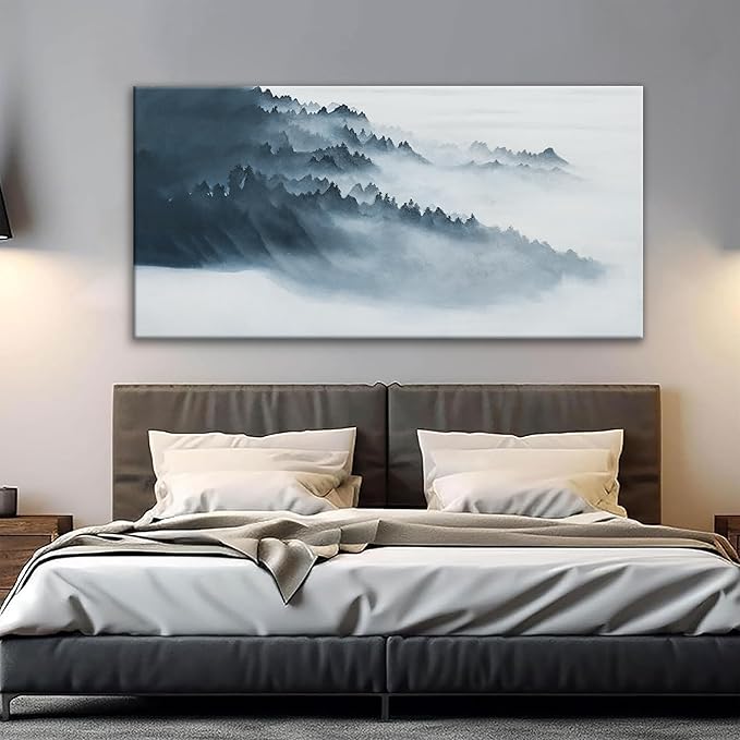 TAIJXAGSG Wall Art Paintings Abstract Wall Decorations Canvas Wall Art Decor Prints Poster 24" X 48" Home Decor Black Grey Artwork Painting Pictures For Bedroom Living Room Artwork