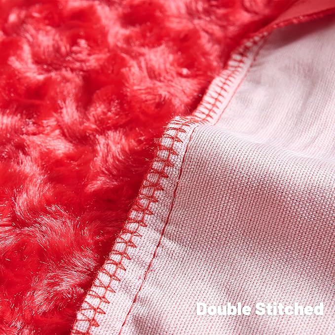 FUTEI Red Decorative Throw Pillow Covers 12x20 Inch Set of 2,Soft Solid Rose Textured Lumbar Pillow Case,Modern Home Decor for Couch Sofa Bed Living Room