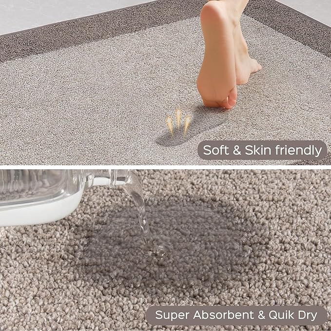 Machine Washable Kitchen Rug 32" x 84", Non Slip Kitchen Mat for Floor, Absorbent Entrance Runner Rug for Bedroom, Hallway, Bathroom, Door (Roll Packing)