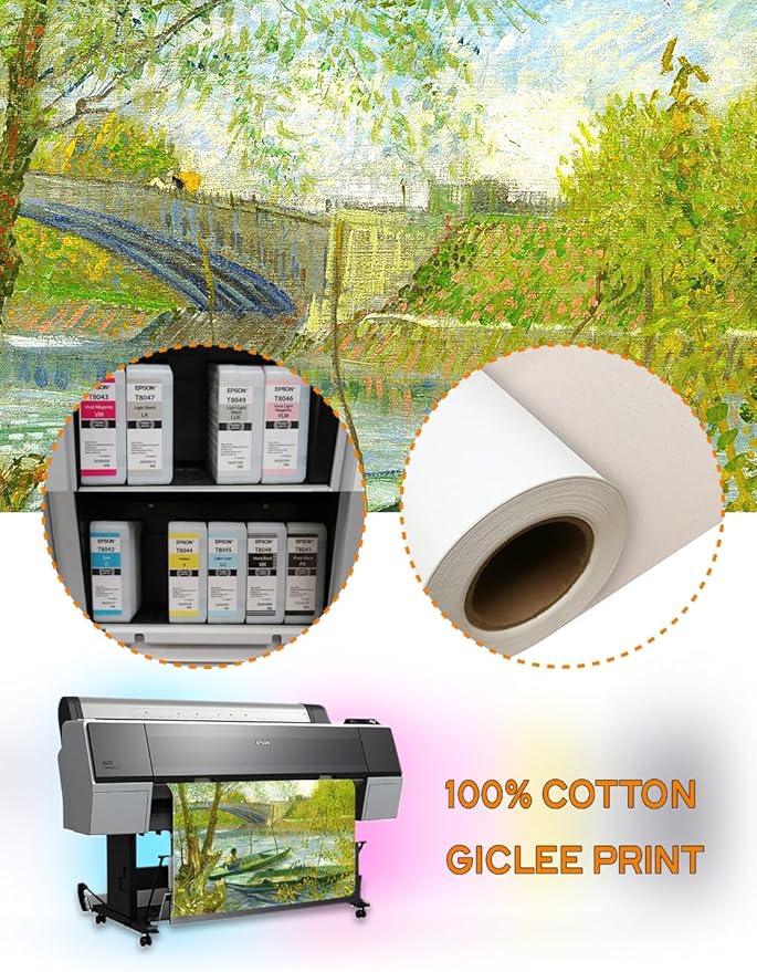 DECORARTS - Fishermen And Boats From The Pont De Clichy, Vincent Van Gogh Art Reproduction. Giclee Canvas Prints Wall Art for Home Decor 40x32