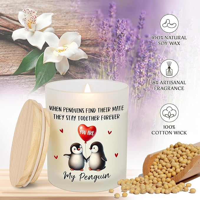 Anniversary Couple Gifts for Women Men - Long Lasting Vanilla Lavender Scented Candle 10oz - Wedding Gifts for Her Him Husband Wife, Girlfriend Boyfriend Birthday Gift Ideas