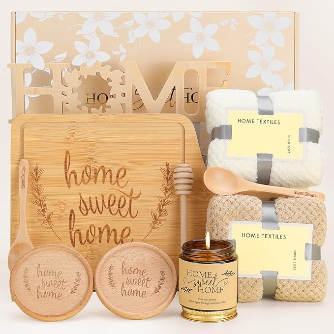 House Warming Gifts New Home,Housewarming Gift,New Home Gifts Ideas,Realtors Closing Gifts for Home Buyers,Home Sweet Home Bamboo Serving Board for Couple Women Men