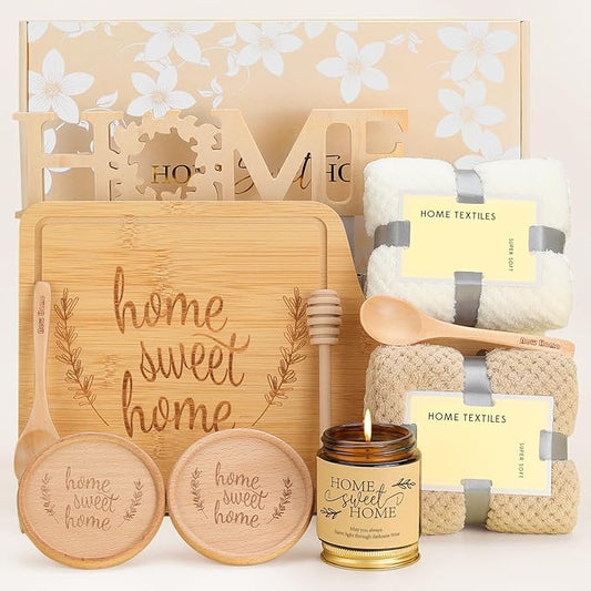 House Warming Gifts New Home,Housewarming Gift,New Home Gifts Ideas,Realtors Closing Gifts for Home Buyers,Home Sweet Home Bamboo Serving Board for Couple Women Men