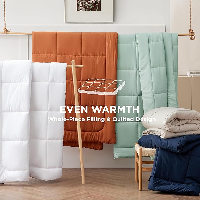 Bedsure Comforter Duvet Insert - Quilted Comforters Cal King Size, All Season Duvet, GentleSoft Down Alternative Bedding, with 8 Tabs, Gifts for Women/Men, White,Alaskan King 130x120 Inches