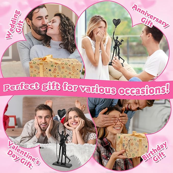 Wedding Gifts for Couples 2025, Romantic Couple Iron Sculpture 12in Handcrafted Passionate Love Metal Statue Decoration, Anniversary for Women Men Her Him Wife Husband Birthday Gifts