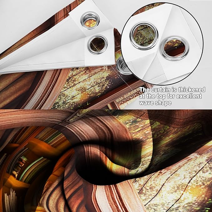 MissHope Vintage Bookshelf Blackout Curtains Sunshine Book Bookcase Tree Decor for Bedroom Study Classroom Living Room Darkening Grommet Window Drapes 2 Panel Set, 52x84 Inch