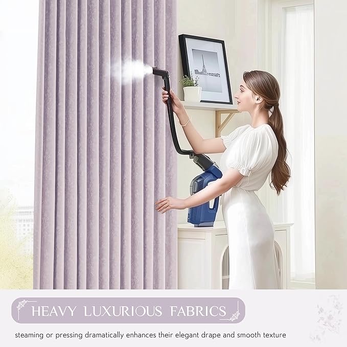 Beauoop Purple Floral Jacquard Blackout Curtains 96 Inches Long 2 Panels for Bedroom Living Room Flower Chenille Room Darkening Thermal Insulated Soundproof Grommet Window Treatments Drapes 52x96