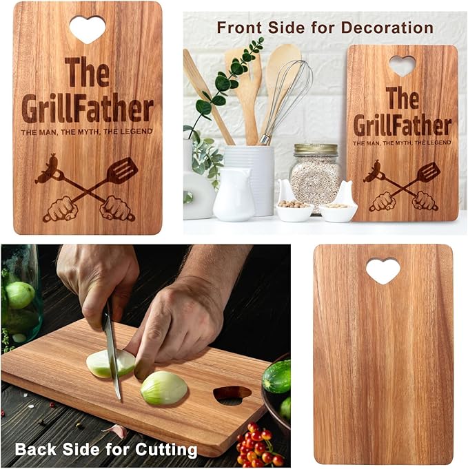 Gifts for Dad from Daughter Son Wooden Cheese Charcuterie Boards Unique Fathers Day Birthday Gifts Cool Christmas Kitchen Decor Presents for Dad Thanksgiving Xmas Gift for Father Cutting Board