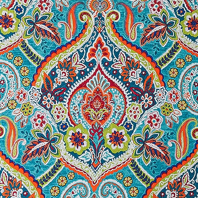 VAPUTAR Quilt Queen Bedding Set - Soft Cotton Quilts with Paisley Floral Pattern - Lightweight Reversible Bedspreads for Farmhouse (3 Pieces, Bright Teal)