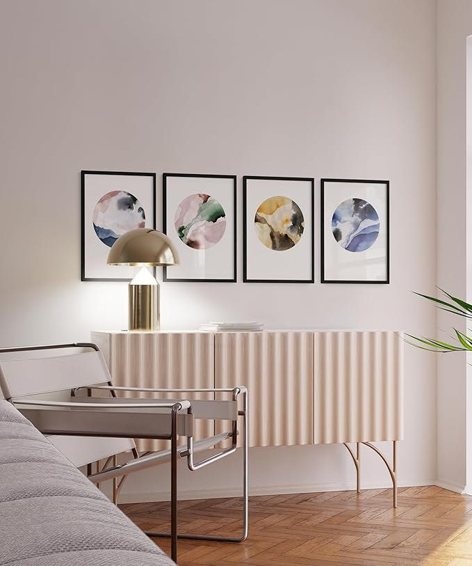 HAUS AND HUES Picture Frames - Set of 4, Black Oak 18x24 Frames with 24x36 Poster Size