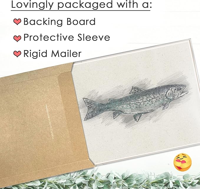 Fish Sketches Wall Art Prints (Set of 6) - 11x14s | Beautifully Detailed Aquatic Artwork for Home or Office Decor | Living Room Decor | Modern Wall Art | Kids' Room Decor | Bedroom Decor