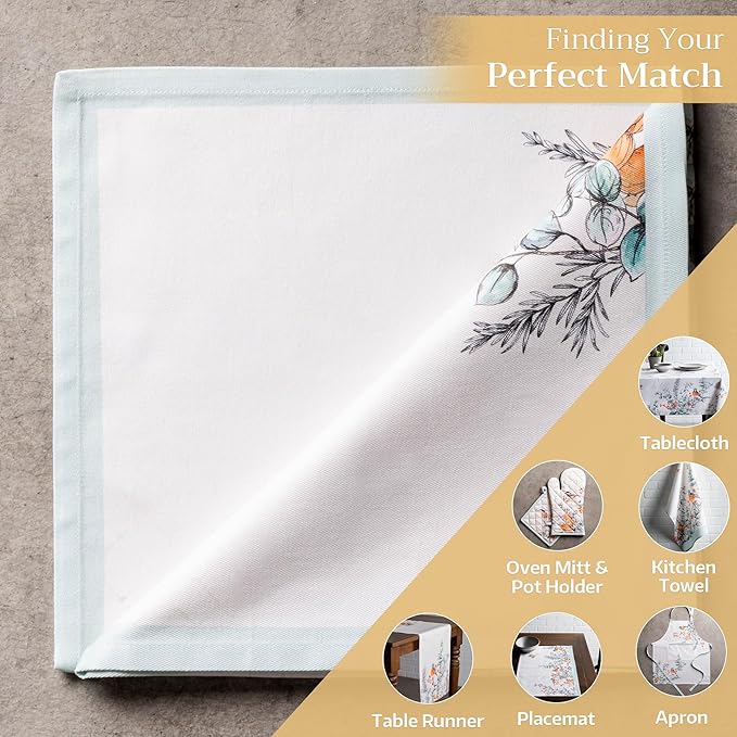Maison d' Hermine Cloth Napkins Set of 4 100% Cotton Everyday Reusable Square Napkins Cloth Washable, Dinner, Party, Wedding, Restaurant (Whitish Shabby Chique, 20" x 20")