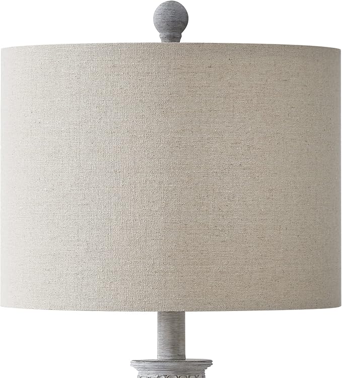 BOBOMOMO 24.5" Farmhouse Rustic Retro 24.5'' Table Lamp Set of 2 for Bedroom Living Room Traditional Nightstand End Table Lamps