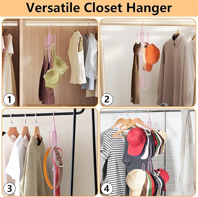 Hat Hangers for Closet, Stainless Steel Hat Organizer, Hat Racks for Baseball Caps, Cap Organizer for Baseball Caps, 1 Pack, Pink