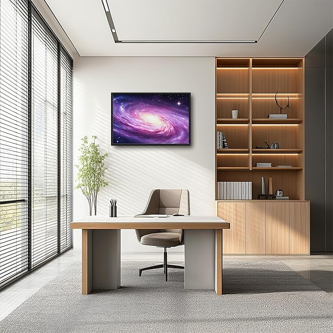 Lovira Outer Space Galaxy Large Wall Art Rustic Universe Starry Sky Canvas Wall Decor Pictures Prints Painting Framed Artwork for Living Room Bedroom Bathroom Kitchen Office 24"x36"