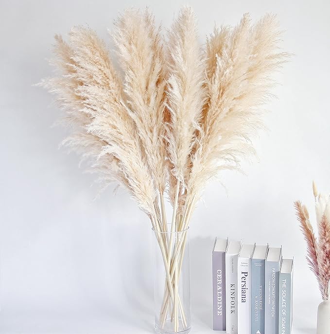 40" Tall Pampas Grass – 16 Stems Natural Pompas Grass for Wedding, Party, Farmhouse, and Boho Home Decor