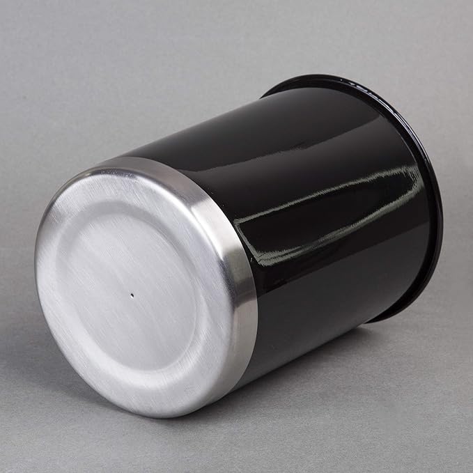 Creative Home Stainless Steel Utensil Holder– 6.3" Large Cooking Tool Organizer for Kitchen Decor and Countertop Storage, Stable Anti-Tip Design, Durable Powder-Coated Finish, Black