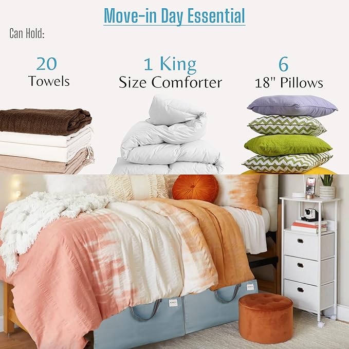 VENO 10 Pack Moving and Storage Bags, Heavy Duty, Alternative to Moving Boxes, Large Packing Totes Supplies for College Dorm Room with Zipper for Clothes, Wide Open Design (Light Blue Matte, 10 Pack)