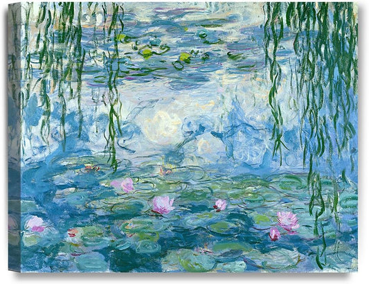 DECORARTS - Water Lilies 1916-1919, Claude Monet Art Reproduction. Giclee Canvas Prints Wall Art for Home Decor 20x16