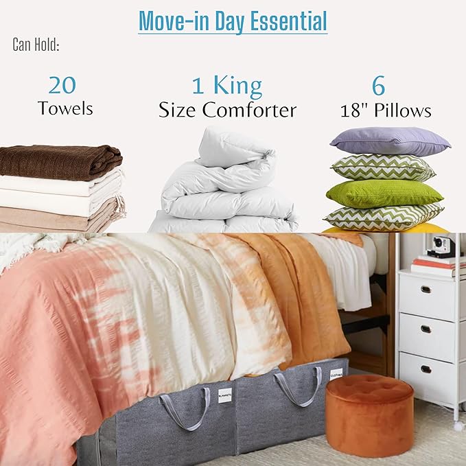 VENO 10 Pack Moving and Storage Bags, Heavy Duty, Alternative to Moving Boxes, Large Packing Totes Supplies for College Dorm Room with Zipper for Clothes, Wide Open Design (Dark Gray, 10 Pack)