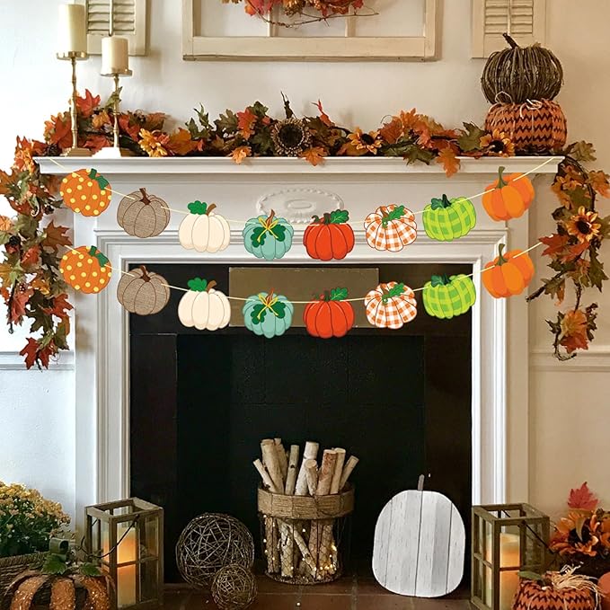 YQUQWN Fall Pumpkin Banner Fall Decorations for Home No DIY Little Pumpkin Birthday Banner for Autumn Harvest Thanksgiving Wall Decor Party Decorations Supplies Favors