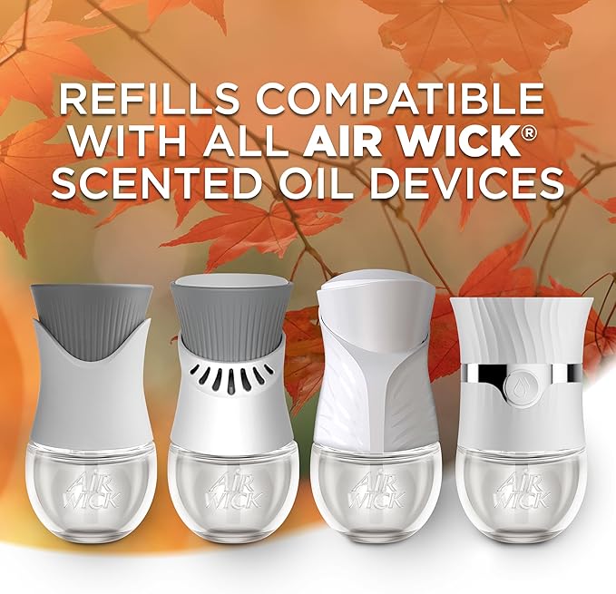 Air Wick Plug in Scented Oil Refill, Apple Cinnamon Medley, 5ct, Air Freshener, Essential Oils
