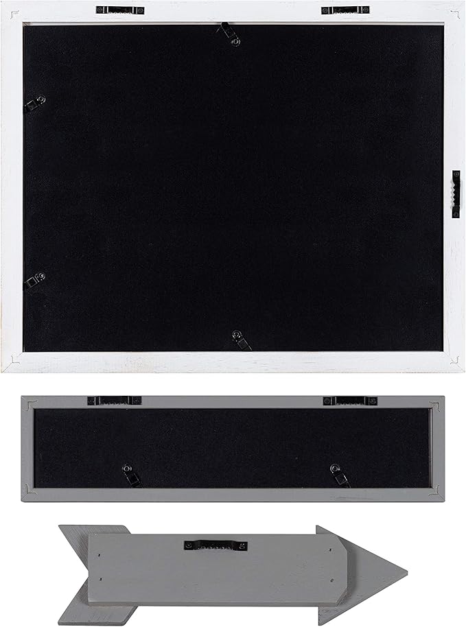 Kate and Laurel Bordeaux Expressions Wall Decor Collection, Rustic Gray and White, Assorted Size Frames and Decorative Wall Accents