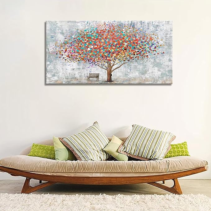 DZL Art H71175 Tree Wall Art Canvas Prints Wall Art Abstract Colorful Tree Painting Landscape Modern Artwork for Living Room Bedroom Office Home Wall Decoration Decor