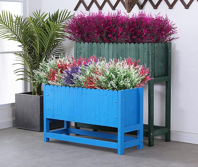 RECUTMS Artificial Faux Plants Flowers Outdoor Spring Decoration,Artificial Plants Outdoor Artificial Flowers for Outdoors UV Resistant for Outside Home Planter Porch Patio Window Yard Decor(Fuchsia)