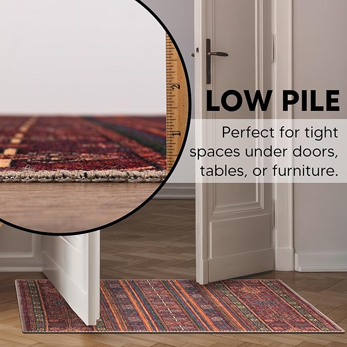 Keen Home Design 2x3 Rug - Machine Washable Entry Rug with Non-Slip Backing, Ideal for Enteryway, Kitchen, Bathroom, Laundry Room - Vintage, Easy Clean, Durable, Low Pile Rug - (2' x 3')