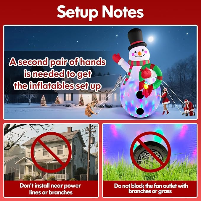 Danxilu 5 FT Christmas Inflatables Snowman with Colorful Rotating Led Lights Outdoor Yard Decorations, Blow Up Cute Snowman Xmas Frosty Winter Decor Clearance for Indoor Lawn Garden Holiday Party