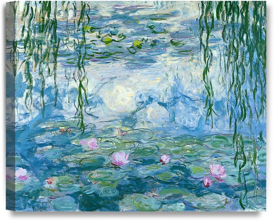 DECORARTS - Water Lilies 1916-1919, Claude Monet Art Reproduction. Giclee Canvas Prints Wall Art for Home Decor 24x20