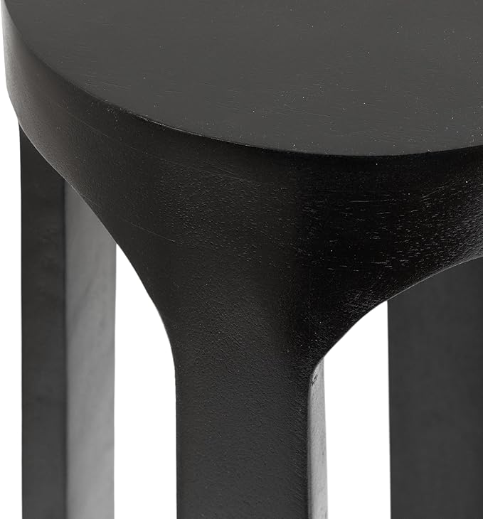 Kate and Laurel Dahl Modern Wooden Round Drink Table; 8 x 23; Black; Transitional Circle Wood Accent Pedestal Table for Living Room Plant Stand or Small Bedroom Nightstand