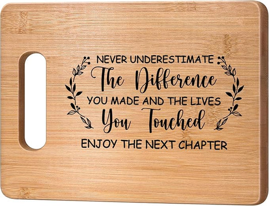 Retirement Gift for Woman,Best Retirement Gifts for Men Women 2025,Bamboo Cutting Board Retired Gifts,Farewell Going Away Goodbye Gifts for Teacher Boss Lady Friends,Coworker Leaving Gifts for Women