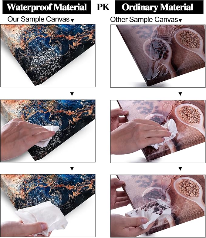 ZESTFLICKR Wall Art of Ocean Wave Abstract Canvas Blue Print Modern Artwork Pictures Magnificent for Living Room Bedroom Home Office Kitchen Decor (28x58 inches)