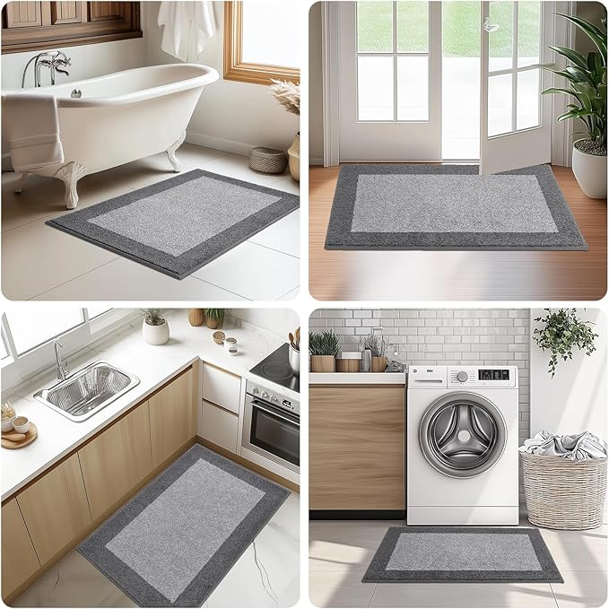Machine Washable Kitchen Rug 24" x 84", Non Slip Kitchen Mat for Floor, Absorbent Entrance Runner Rug for Bedroom, Hallway, Bathroom, Door (Roll Packing)
