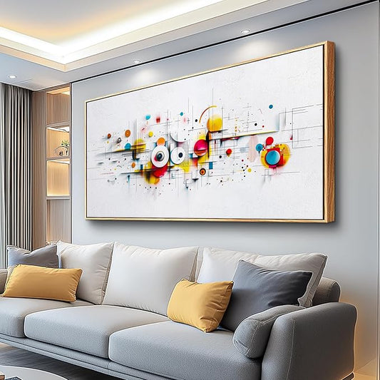 ERQINHUA Abstract Wall Art Living Room Boho Wall Decor For Bedroom Office Home Decorations Geometric Wall Paintings Minimalism Canvas Artwork Pictures Modern Ready to Hang Wood Framed 20x40 Inches