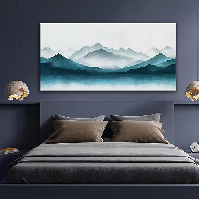 Abstract Wall Art Dark Wall Art Painting Canvas Art Wall Decor Prints Minimalist Abstract Wall Decor For Living Room Bedroom Kitchen Office Artwork 24" × 48" Ready To Hang