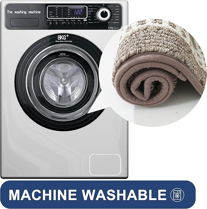 COSY HOMEER Kitchen Rugs Non-Slip 20x30/20x48 Inch Thick Polypropylene Standing Mat for Home Machine Washable, Brown