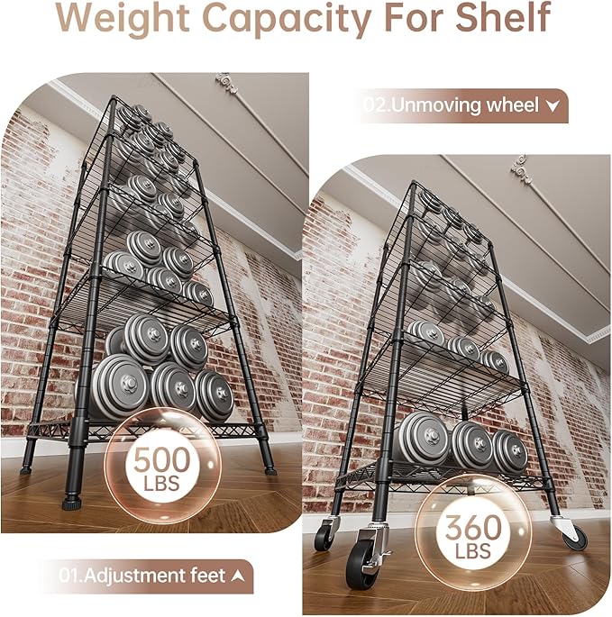 SINGAYE 5 Small Wire Shelves Kitchen Pantry Close Home Organizers and Storage Bathroom Shelf Laundry Room Organization Adjustable Book Metal Garage Shelving Unit