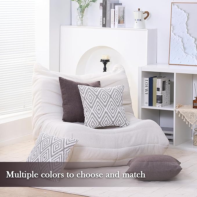 HPUK Decorative Throw Pillow Covers Set of 4 Couch Pillows Accent Cushion Cover for Couch Sofa Living Room, 20"x20" inches, Natural