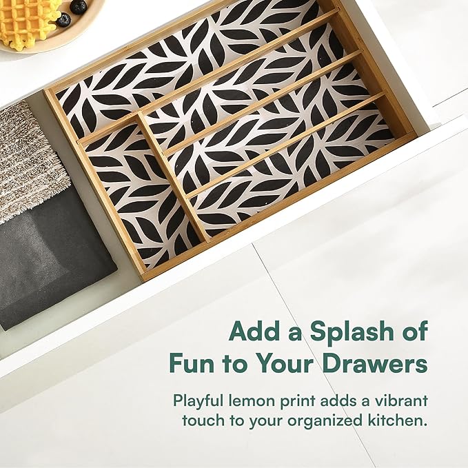 Kitchen Drawer Organizer - Silverware & Utensil Organizer, 5-Slot, Geometric Print